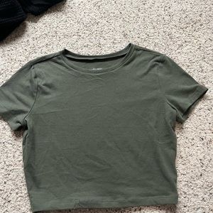 Green crop top
